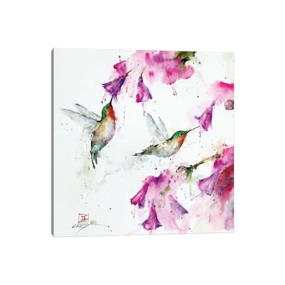 iCanvas "Hummingbirds And Floral" by Dean Crouser Canvas Print