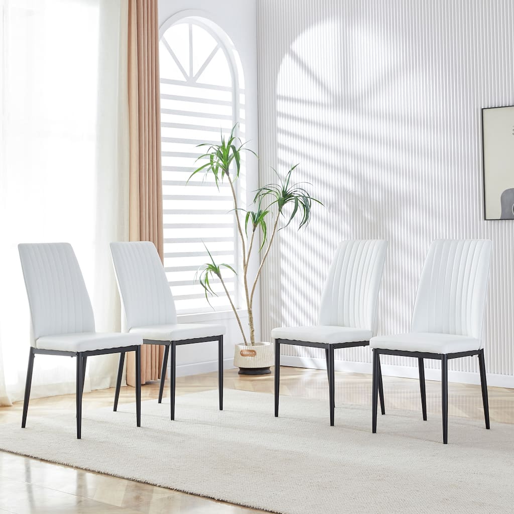 Faux Leather Dining Chairs Set of 6, Side Dining Room/Kitchen Chairs