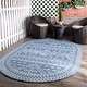 preview thumbnail 20 of 40, Nuloom Indoor/Outdoor Tribal Inspired Floral Diamonds Area Rug 5' x 8' Oval - Blue