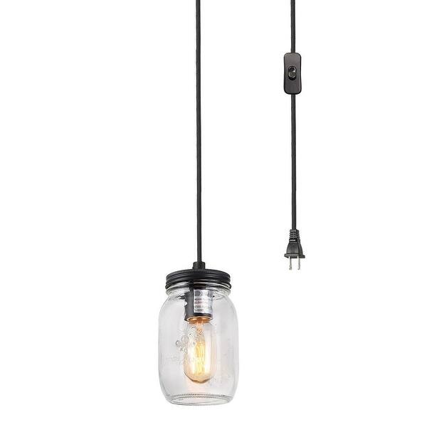 Shop Plug In Jar Glass Pendant Light Fixture Overstock 23571550