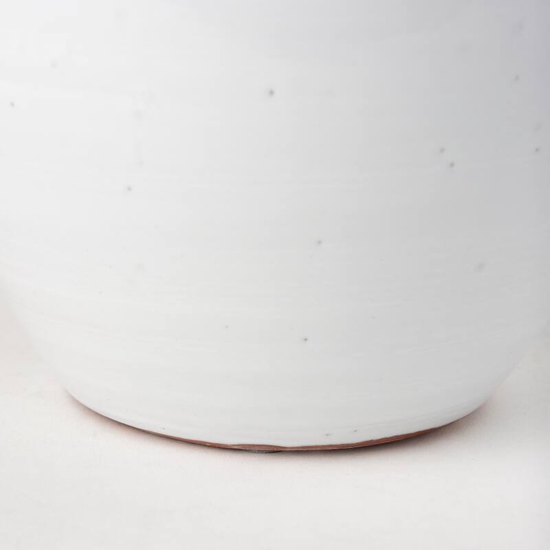 Basin Small White Glazed Ceramic Vase