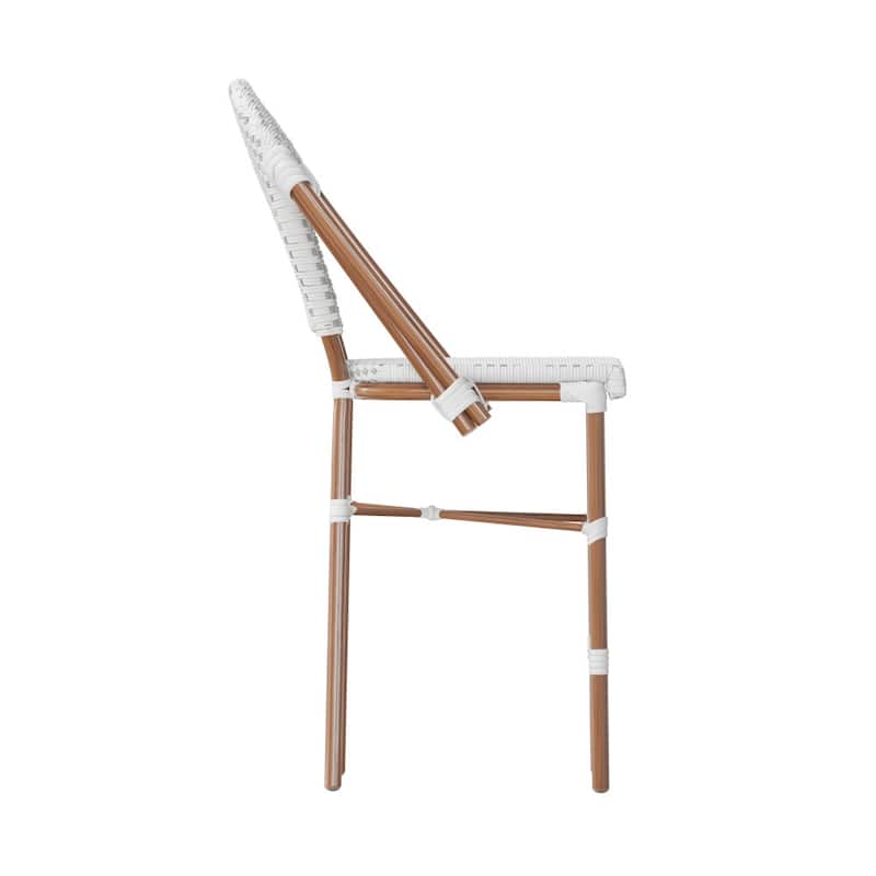 2PK Stacking Bistro Chair with Metal Frame & PE Seat