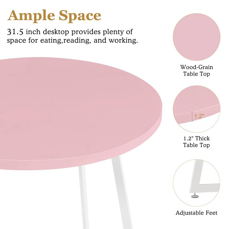 VECELO 3-Pieces Round Dining Sets for Small Spaces Butterfly Leg Table Dining Table Set of 3