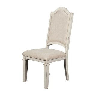 Farmhouse Style Dining Chair with Tapered Legs, Set of 2, Antique White - 44 H x 23.5 W x 20 L Inches