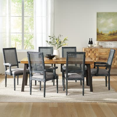 Chatau Fabric and Wood 7 Piece Dining Set by Christopher Knight Home