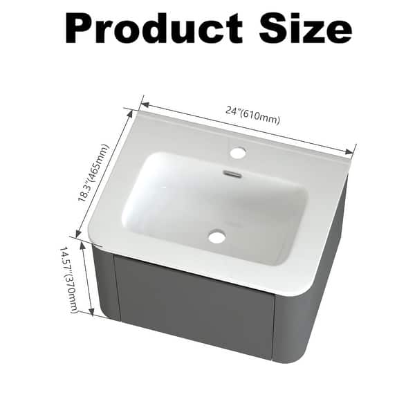 GDFStudio - Greyson American Design Floating Bathroom Vanity with ...