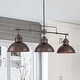 preview thumbnail 3 of 36, 3-Light Industrial Farmhouse Dome Pendant Metal Linear Kitchen Island Pendant Light Oil Rubbed Bronze Finish