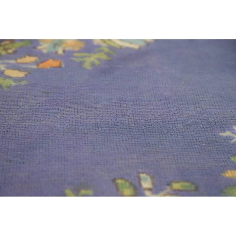 Hand Knotted Oriental 100% Wool Carpet Traditional Floral Purples Tabriz Area Rug - 11' 0'' X 8' 2''