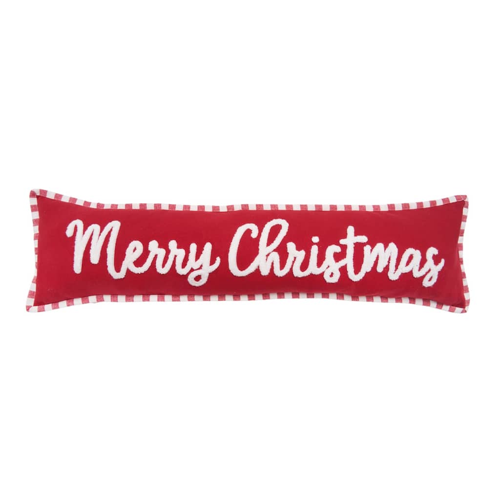 Merry Christmas Stripe Throw Pillow 8" x 30"