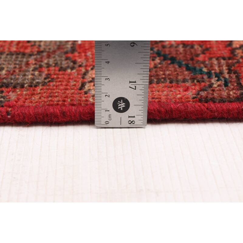 ECARPETGALLERY Hand-knotted Melis Vintage Black, Red Wool Rug - 3'9 x 9'1