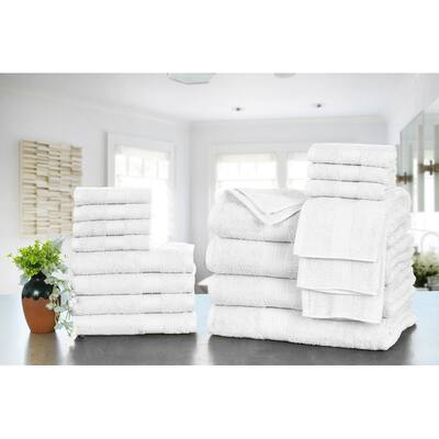 Luxurious Cotton 600 GSM Bathroom Towel Sets by Ample Decor - Set of 18
