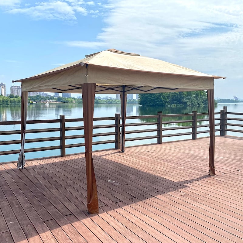 Gazebo with Removable Zipper Netting, 2-Tier Soft Top Event Tent