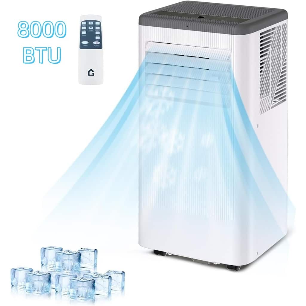 8000 BTU Portable Air Conditioner with Remote, 3-in-1 AC