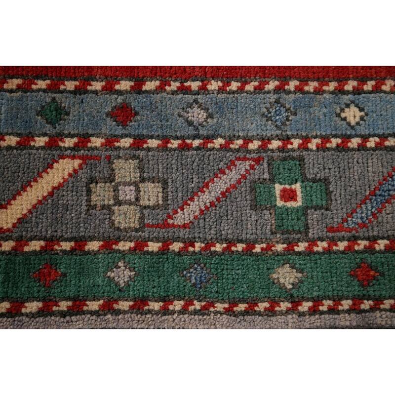 Kazak Accent Rug Hand-Knotted Traditional Wool Carpet - 4'4" x 5'11"