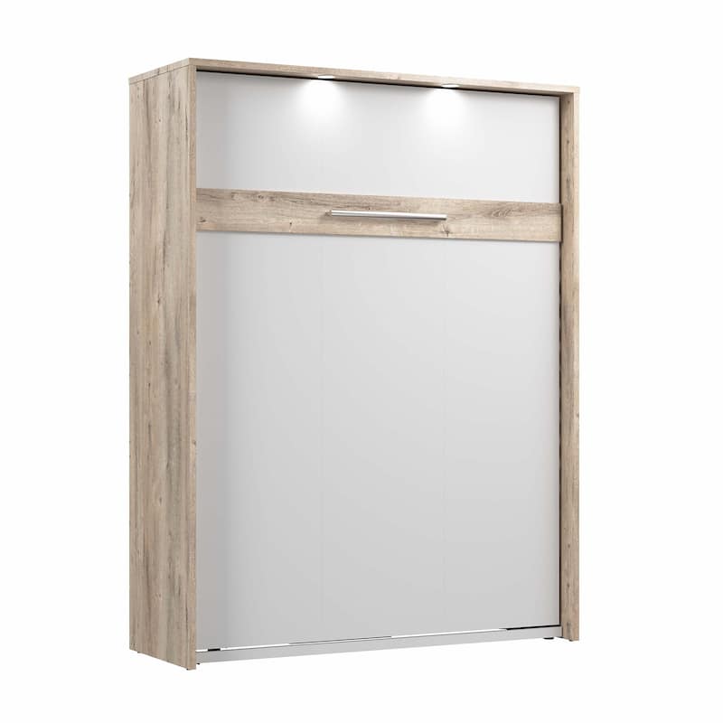 Cielo 66W Queen Murphy Bed for Multipurpose Room by Bestar - Rustic Brown & White
