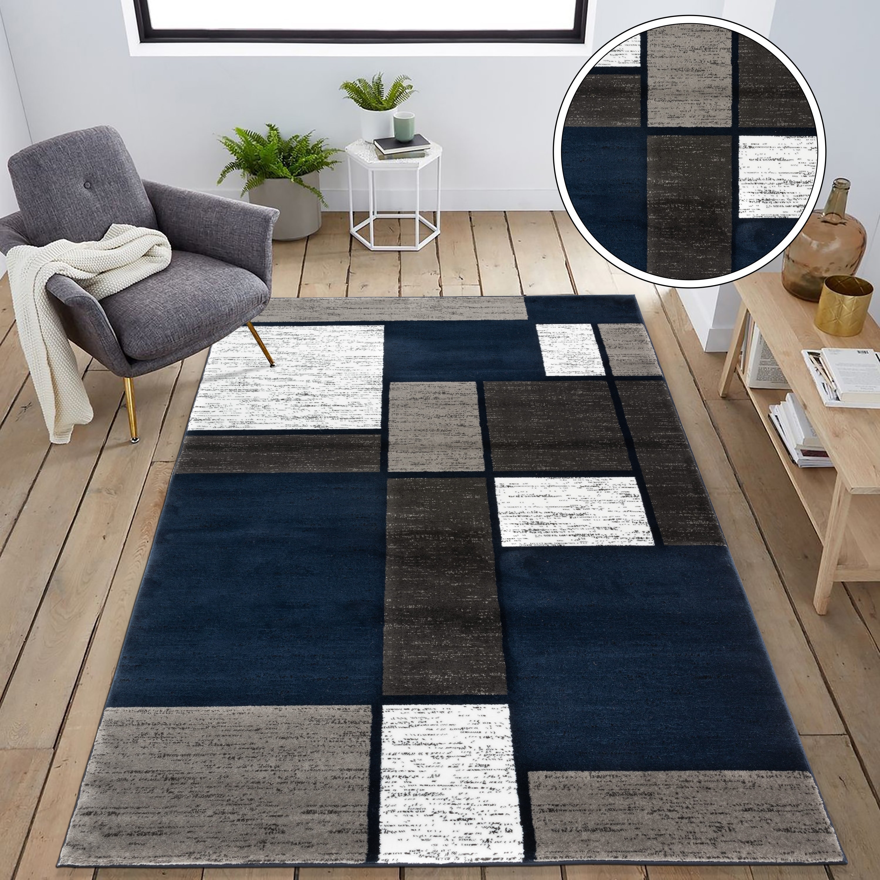 Modern Plain Area Rug Contemporary Large Small Rectangle Carpet Design Style 