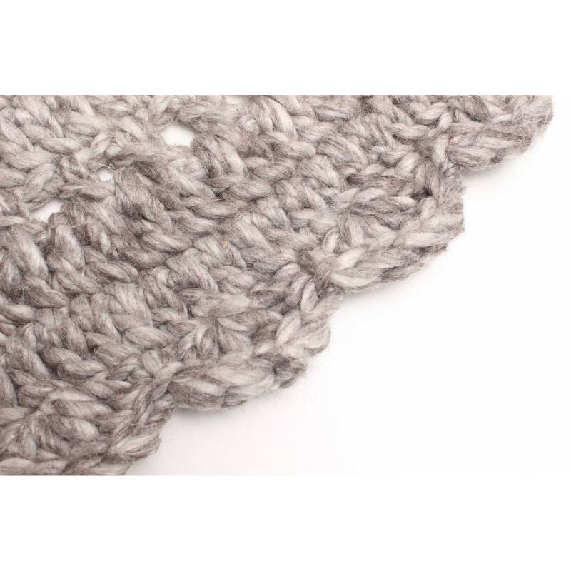 ECARPETGALLERY Braid weave Sienna Grey Wool Rug - 3'1 x 3'1