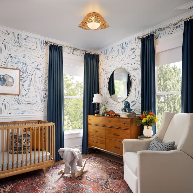 17.9'' Frosted Glass Natural Rattan Semi Flush Mount 1-Light