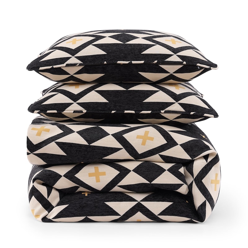 Paseo Road High Desert Chenille Jacquard Southwestern Aztec 3 Piece Comforter Set