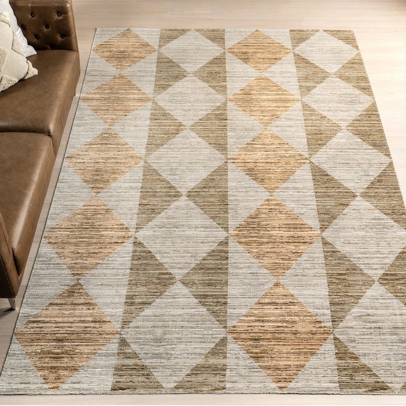 Nuloom Zayla Bohemian Machine Washable Area Rug. - 7' 5" x 9' 6" - Beige - Rectangle