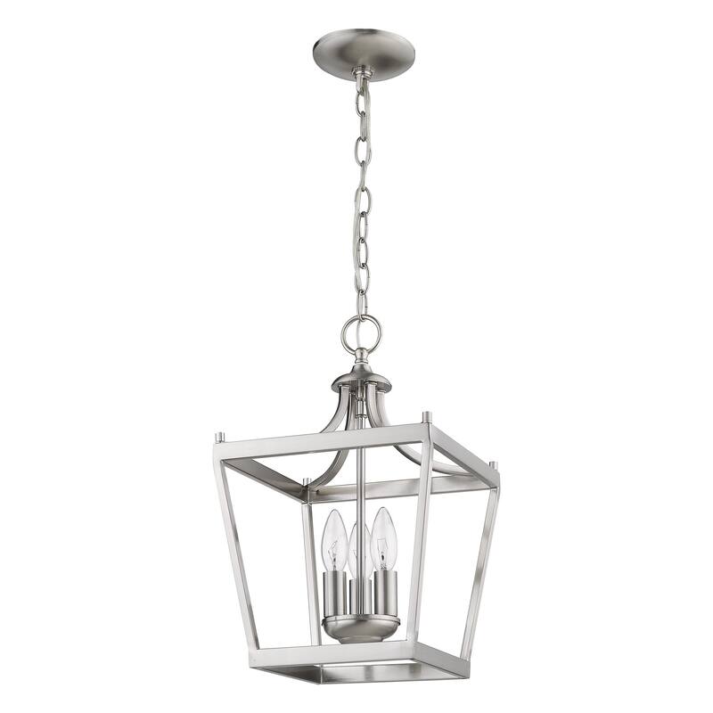 HomeRoots Vintage Silver Metal Tapered Hanging Light - 10' X '16' X '10