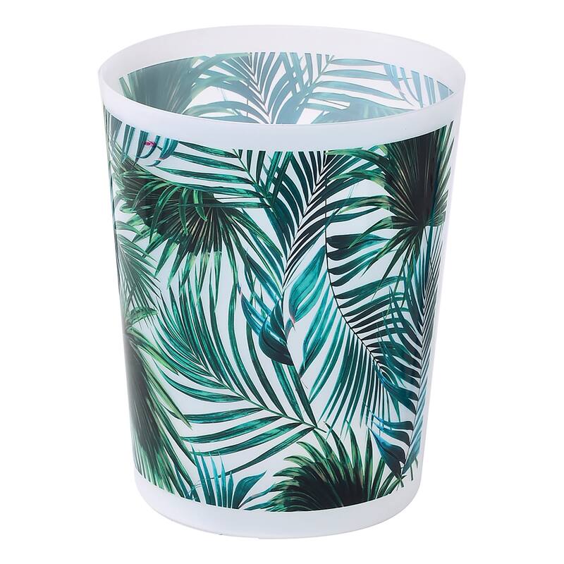 Tropical Print Plastic Trash Can Wastebasket 4.5-liters-1.2-Gal - 9.4" H x 7.8" W x 6.2" L