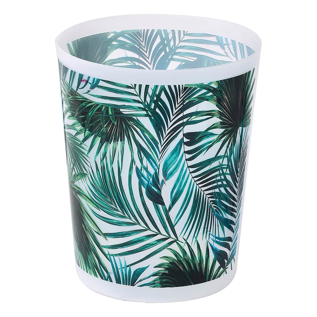 Tropical Print Plastic Trash Can Wastebasket 4.5-liters-1.2-Gal - 9.4" H x 7.8" W x 6.2" L