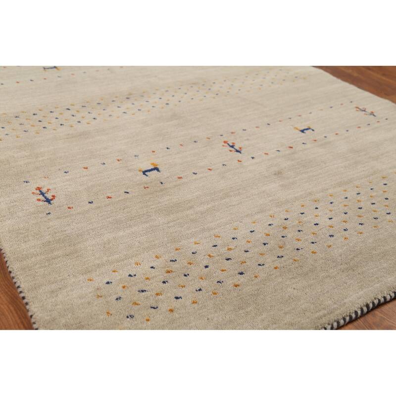 Tribal Gabbeh Oriental Accent Rug Handmade Wool Carpet - 3'11"x 5'10"