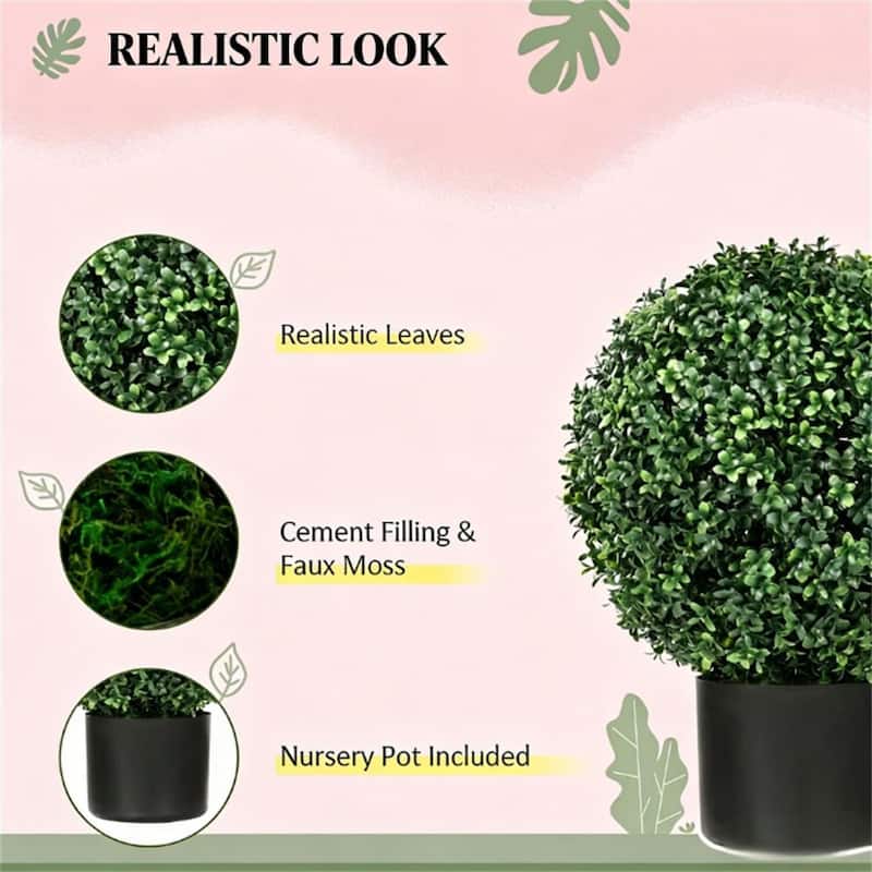 2 Artificial Trees and Flower Pots For Indoor Home Decoration