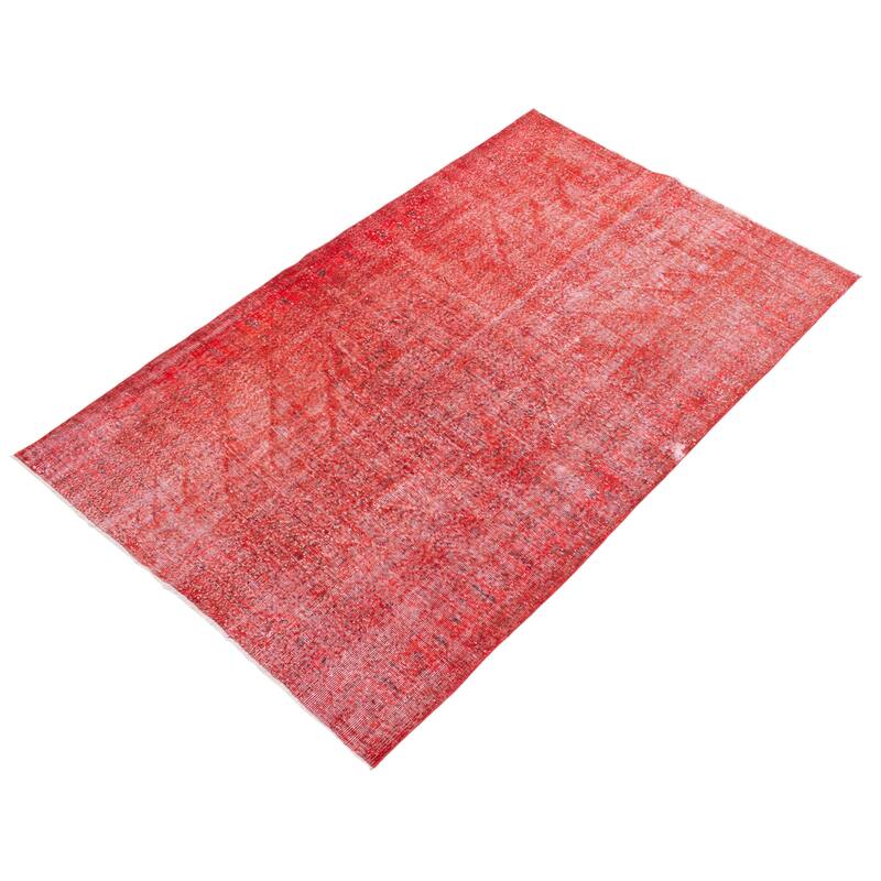 ECARPETGALLERY Hand-knotted Color Transition Dark Red Wool Rug - 5'8 x 8'8