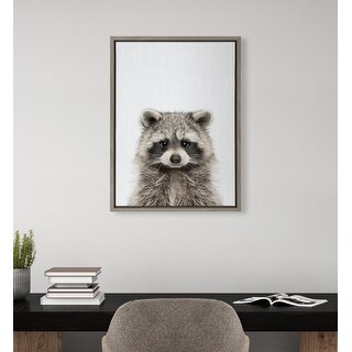 Kate and Laurel Sylvie Animal Color Framed Canvas by Simon Te
