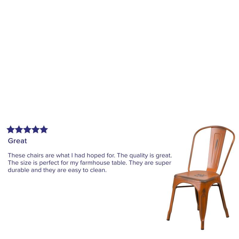 Distressed Metal Indoor/ Outdoor Stackable Chair