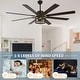 preview thumbnail 8 of 11, Chichoice 72" Farmhouse Large Ceiling Fan with Lights and Remote, 8-Blade 6 Speeds DC Motor Caged Ceiling Fan for Large Room