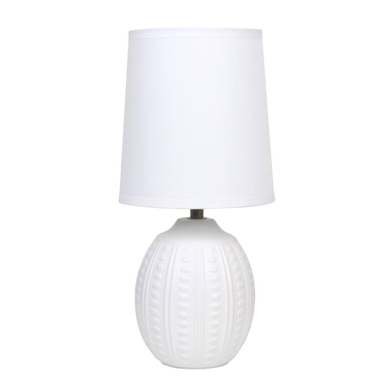 Mini Oval Table Lamp with Tapered Shade - 12.5" - Off White