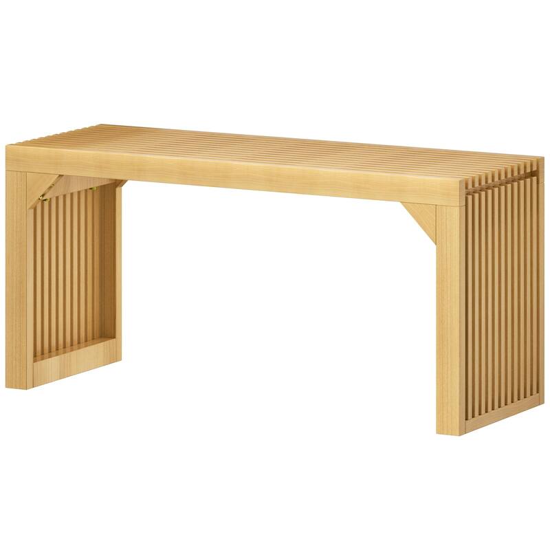 18" Solid Wood Bench Nature for Entryway, Living Room, Kitchen