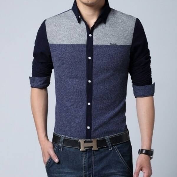 Shop Hot Sale Autumn Fashion Long Sleeve Shirt Men Brand Men