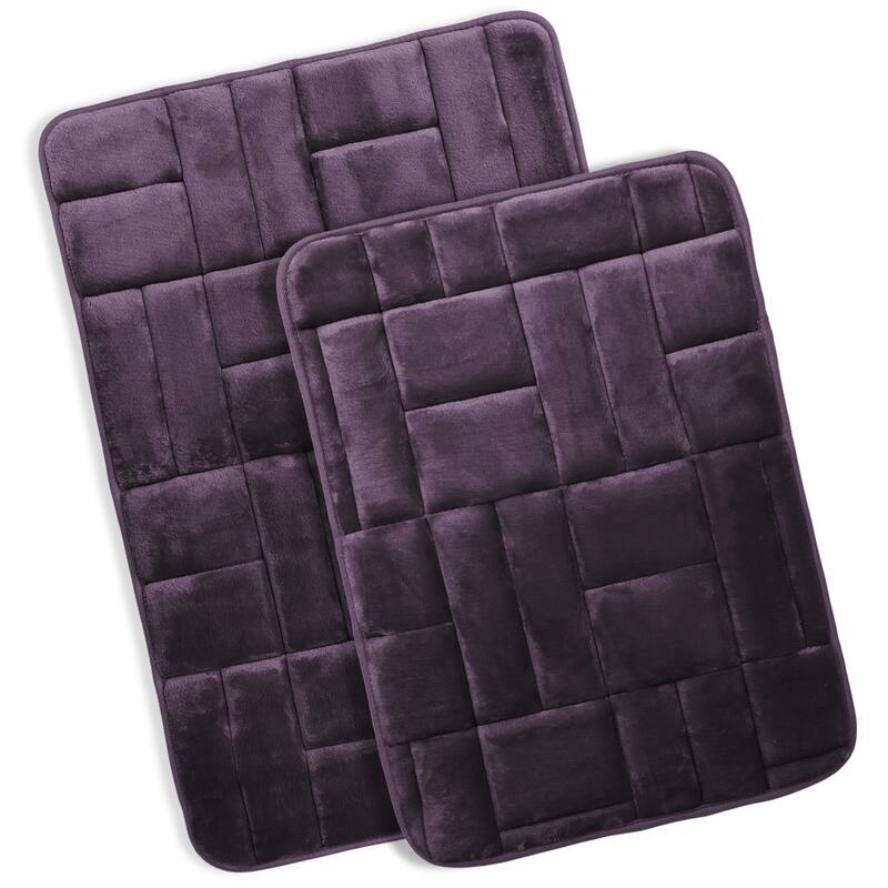 Clara Clark Ultra Soft Non Slip and Absorbent Bath Rug - Tiled Velvet Memory Foam Bath Mat