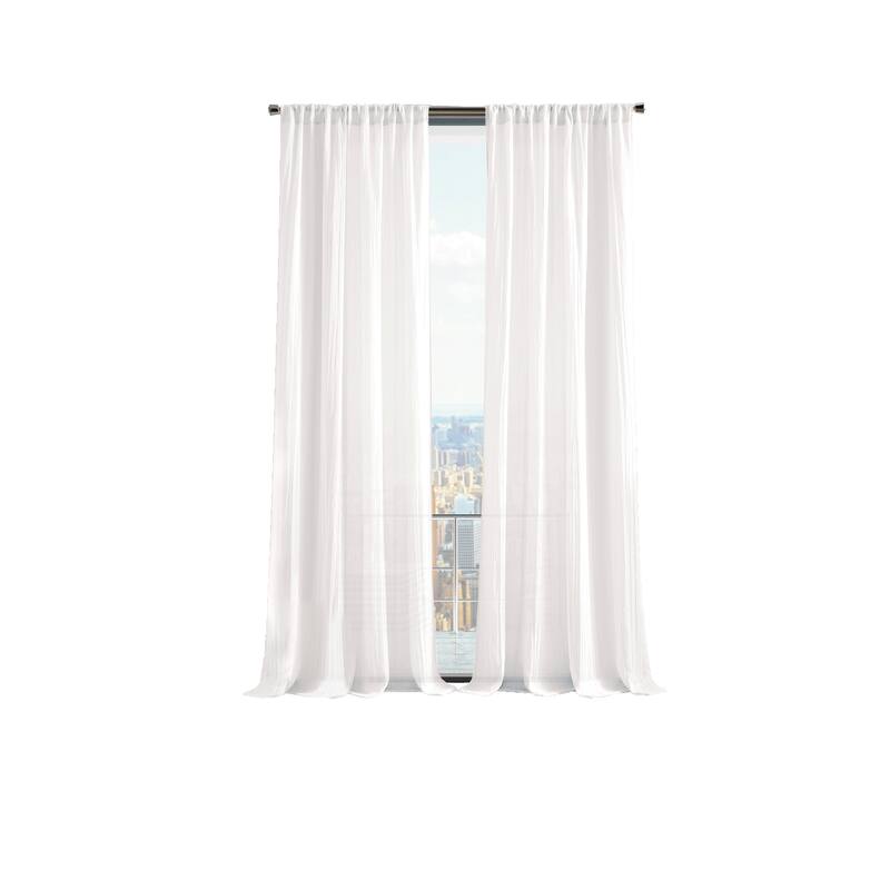 Martha Stewart Crinkle Sheer Poletop Curtain Panel Pair