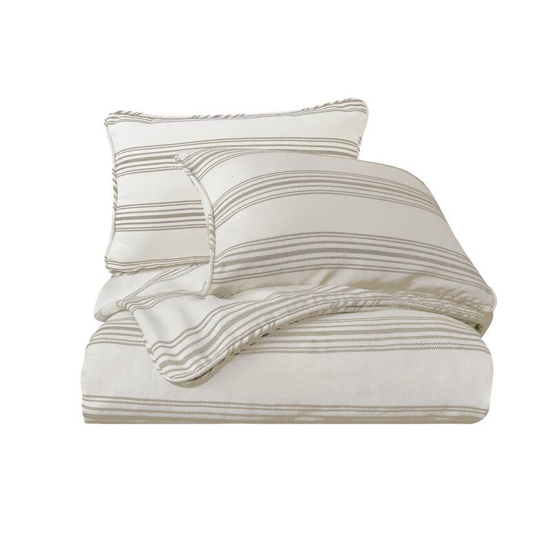 HiEnd Accents Prescott Striped Duvet Cover Set, 3PC