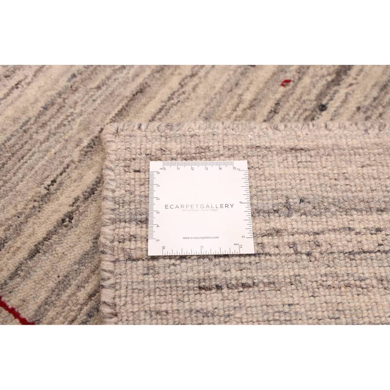 ECARPETGALLERY Hand Loomed Kashkuli Gabbeh Grey Wool Rug - 8'1 x 9'11