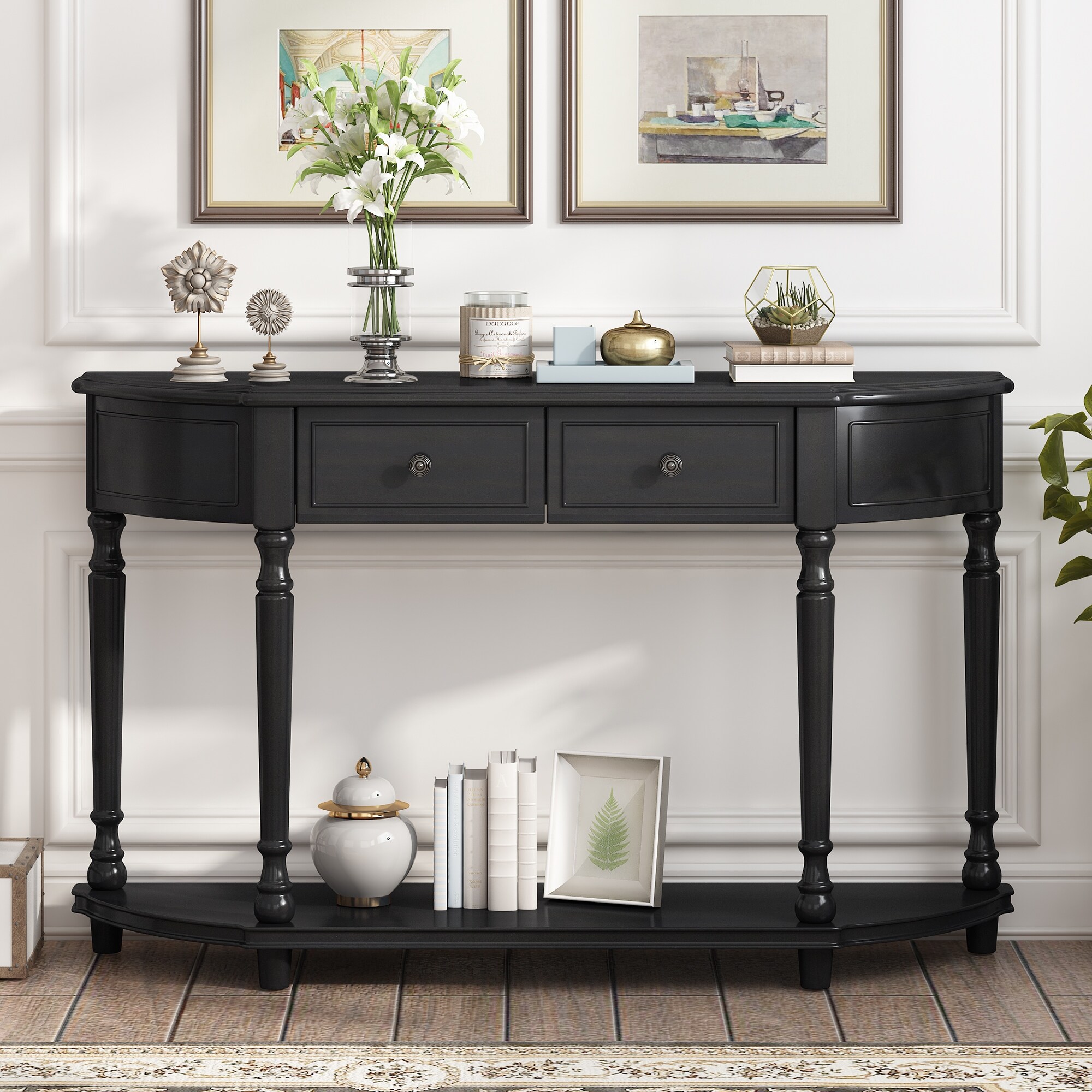 Traditional console table with drawers discount