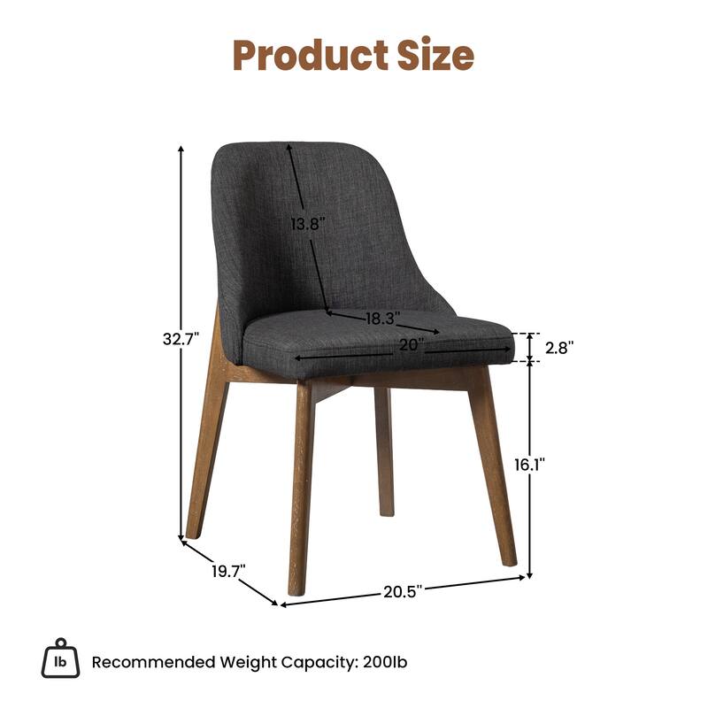 Upholstered Side Chair Dining Chairs Kitchen Chairs with Wood Legs Set of 2