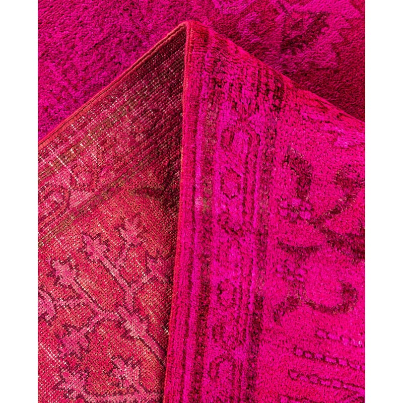 Overdyed One-of-a-Kind Hand-Knotted Area Rug - Pink - 6' 4" x 8' 7"