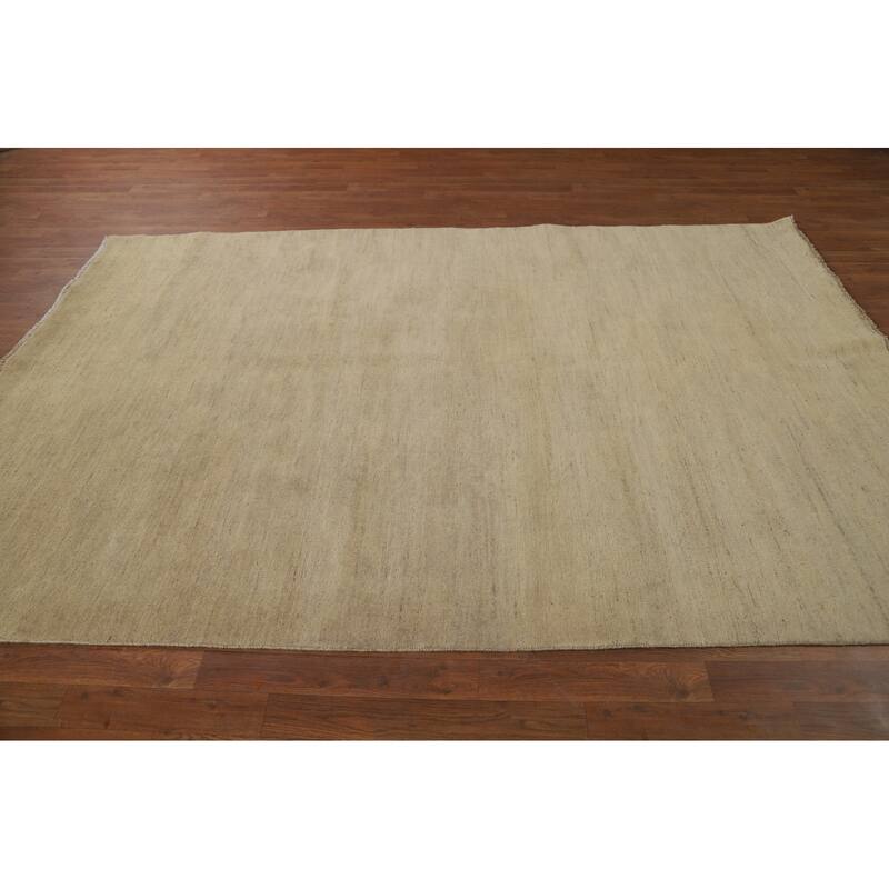 Solid Modern Gabbeh Oriental Area Rug Handmade Wool Carpet - 5'11"x 9'1"