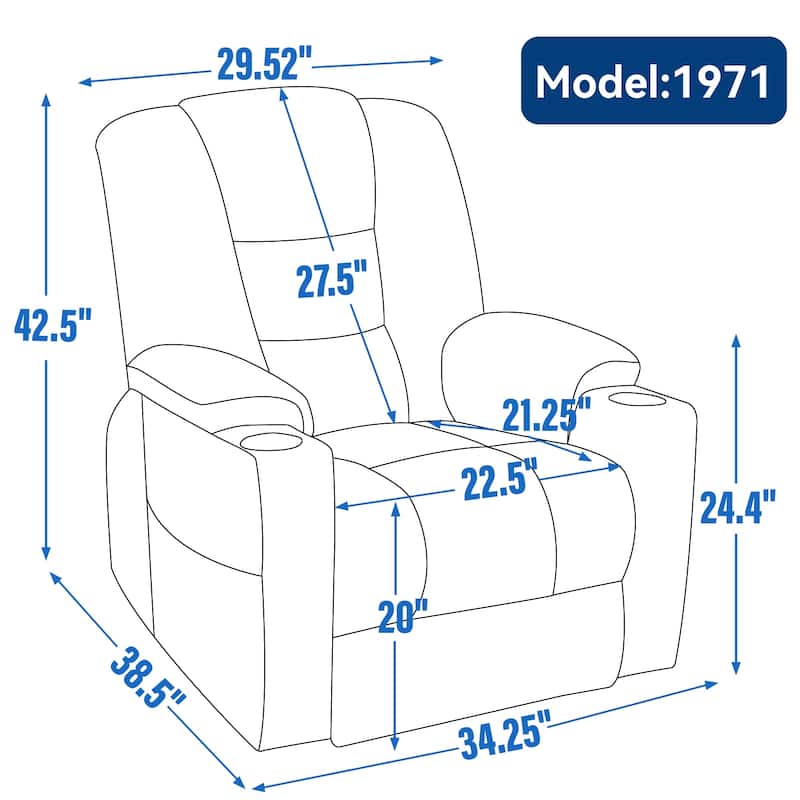 Large Power Lift Recliner Chair with Massage and Heat