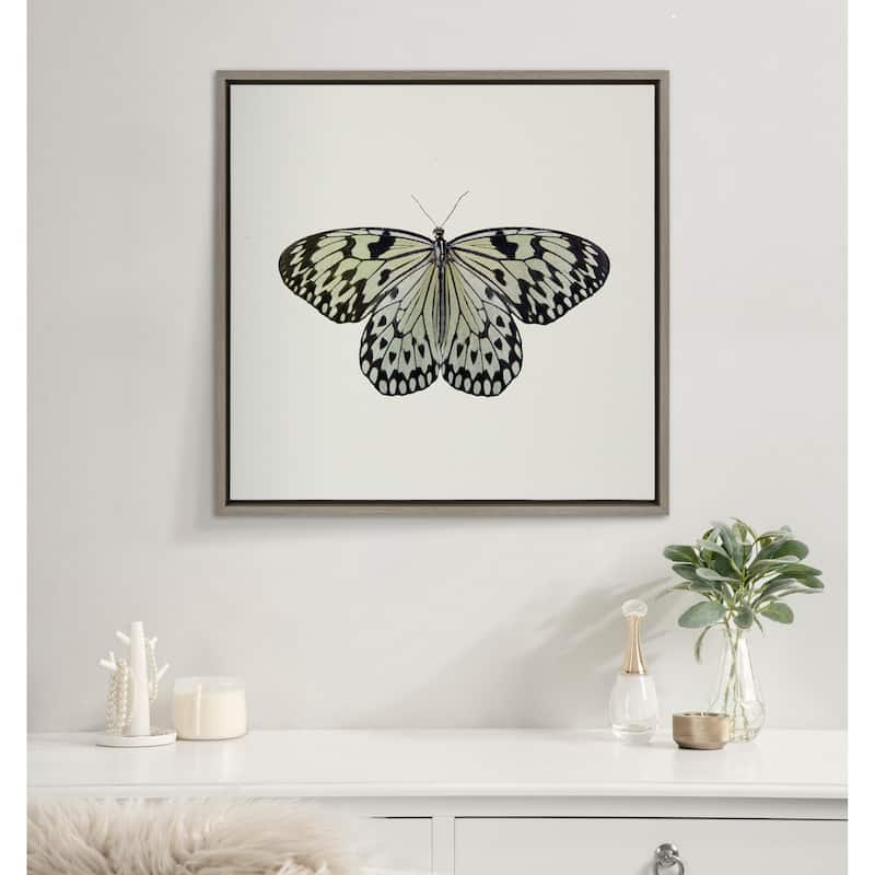 Kate and Laurel Sylvie Butterfly Framed Canvas by Robert Cadloff