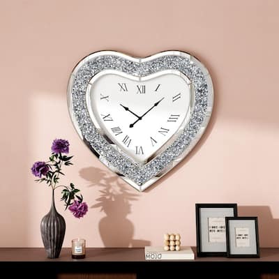 Mirrored Silver Wall Clock