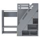 preview thumbnail 37 of 35, Contemporary Design Twin Loft Bed with Two-Tone Storage Stairs and Large Pull-Out Wardrobes, Smooth Sliding Mechanism, White
