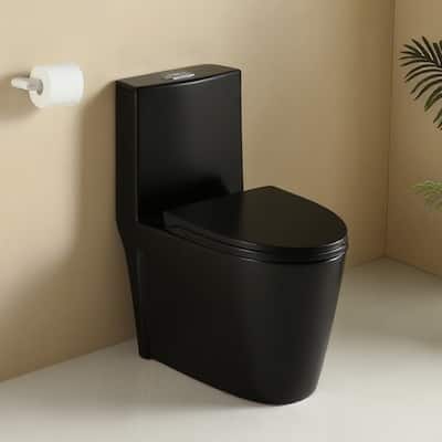 Matte Black One-Piece Toilet