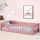 preview thumbnail 5 of 78, Twin/Full/Queen Size Floor Bed with Safety Guardrails, Toddler Floor Bed for Girls and Boys Pink - Twin